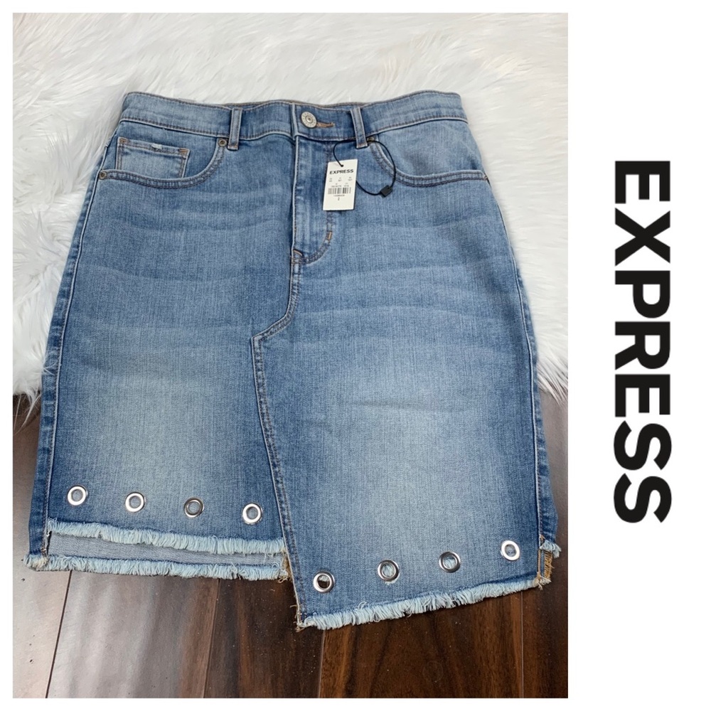 Express Asymmetrical Denim Skirt